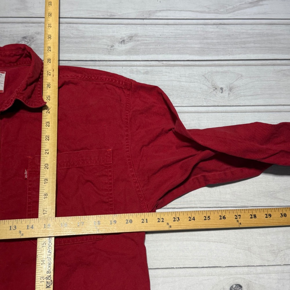 Levi's Button Down Shirt Mens XL Red Vintage 90s Cotton Workwear 55500-1381 - Picture 6 of 6